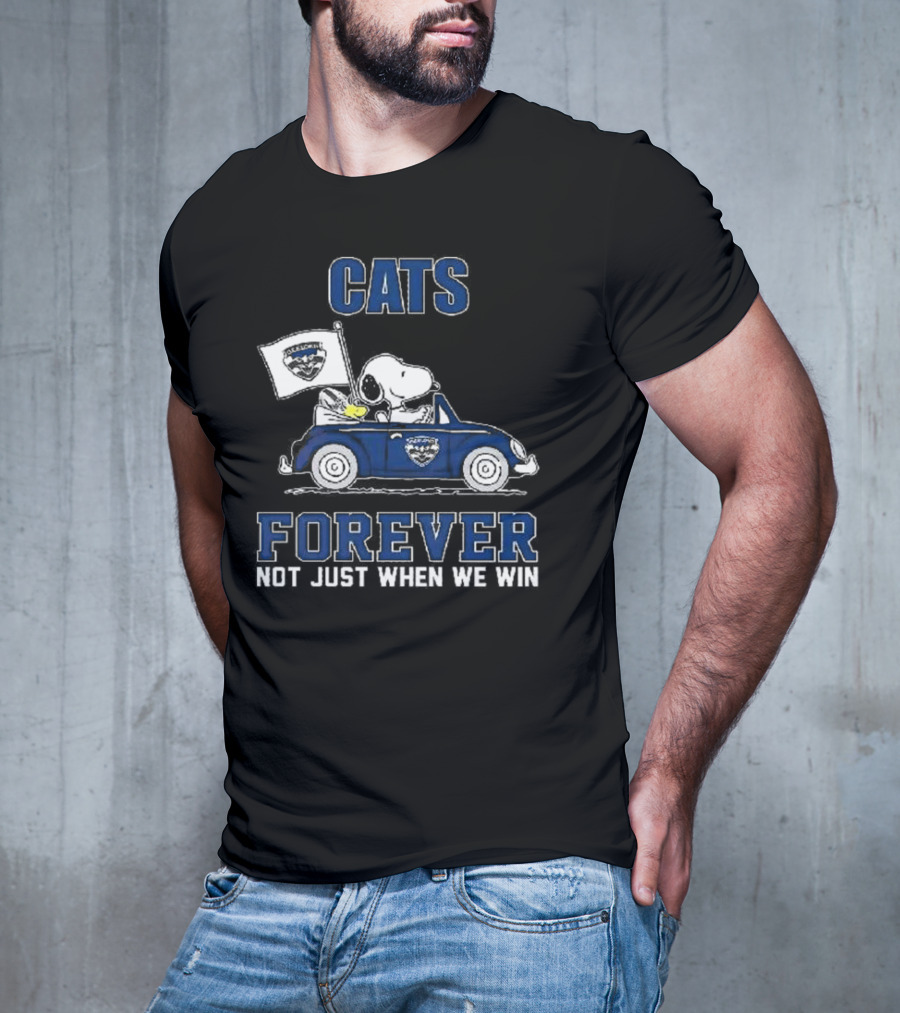 Snoopy Driving Geelong Cats Forever Not Just When We Win T-Shirt