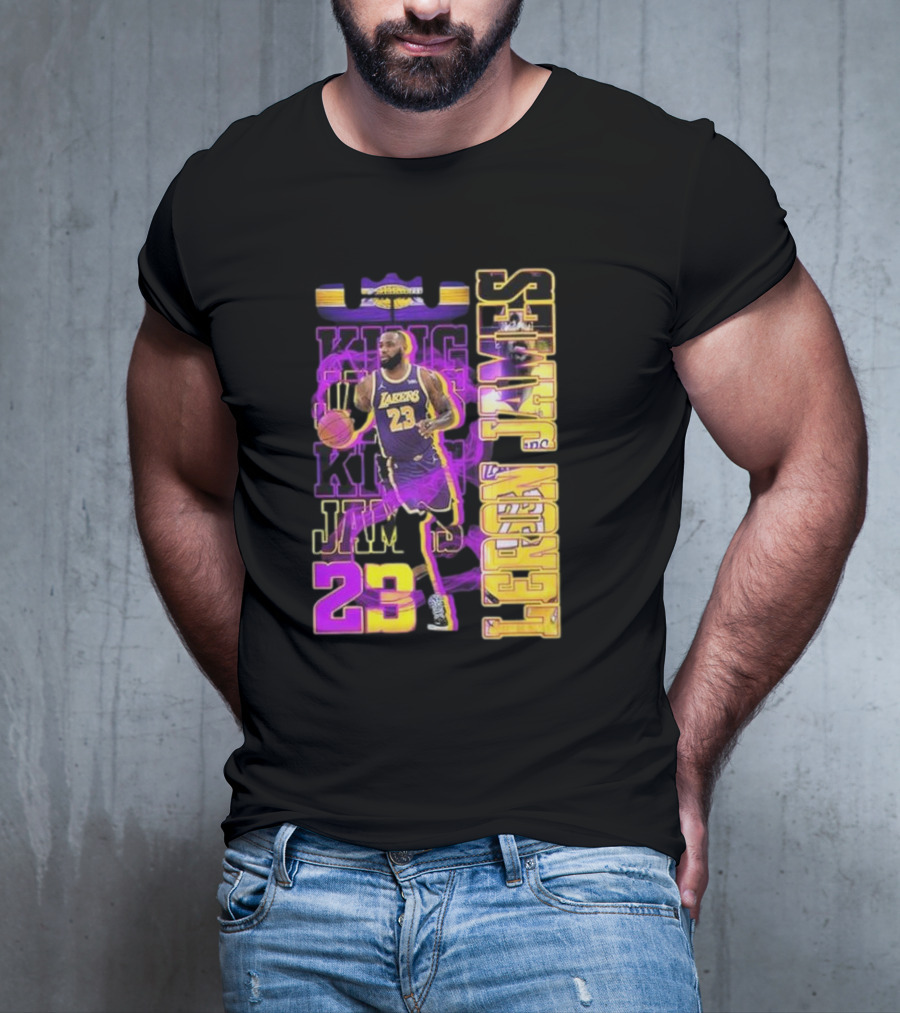 King LeBron James No. 23 Los Angeles Lakers True King Fan T-Shirt