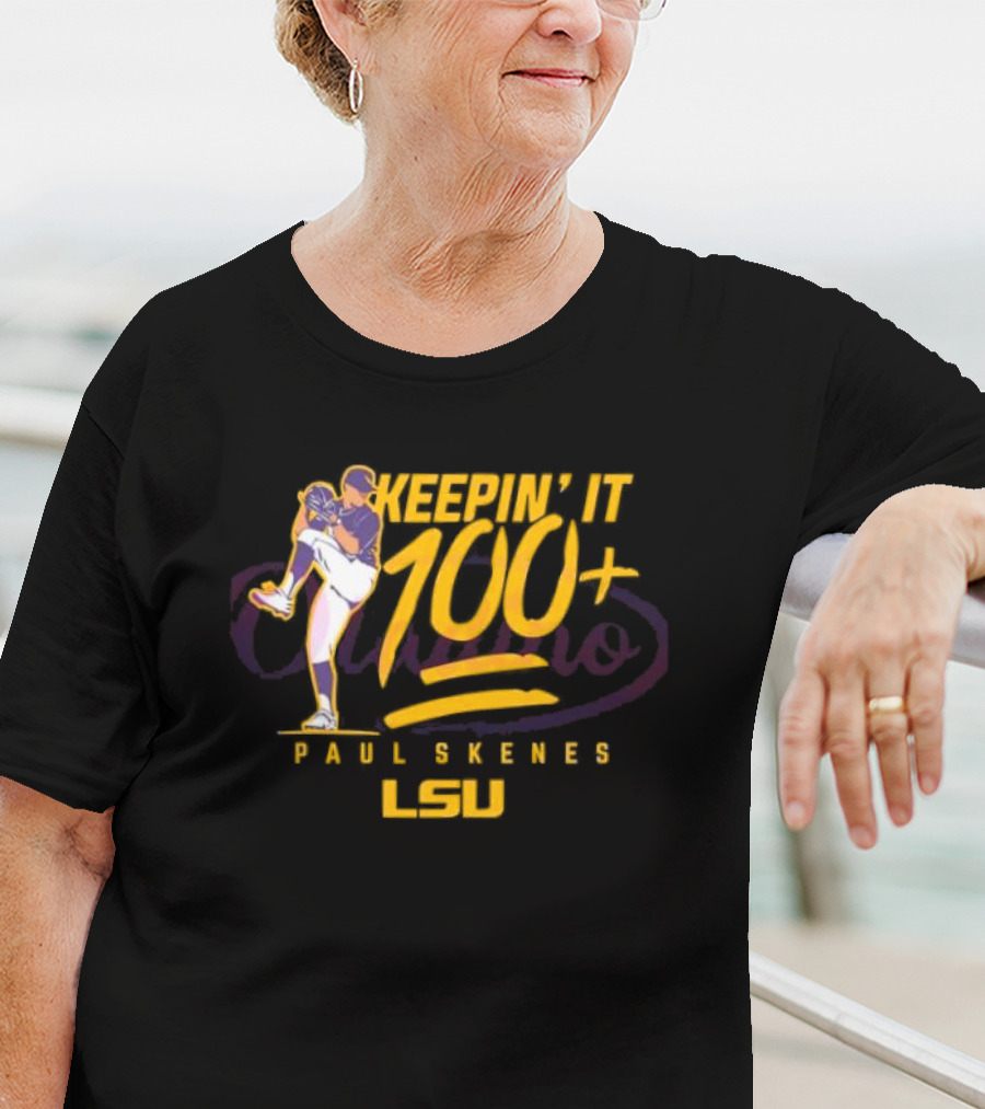 LSU Baseball Paul Skenes Keepin It 100+ T-Shirt