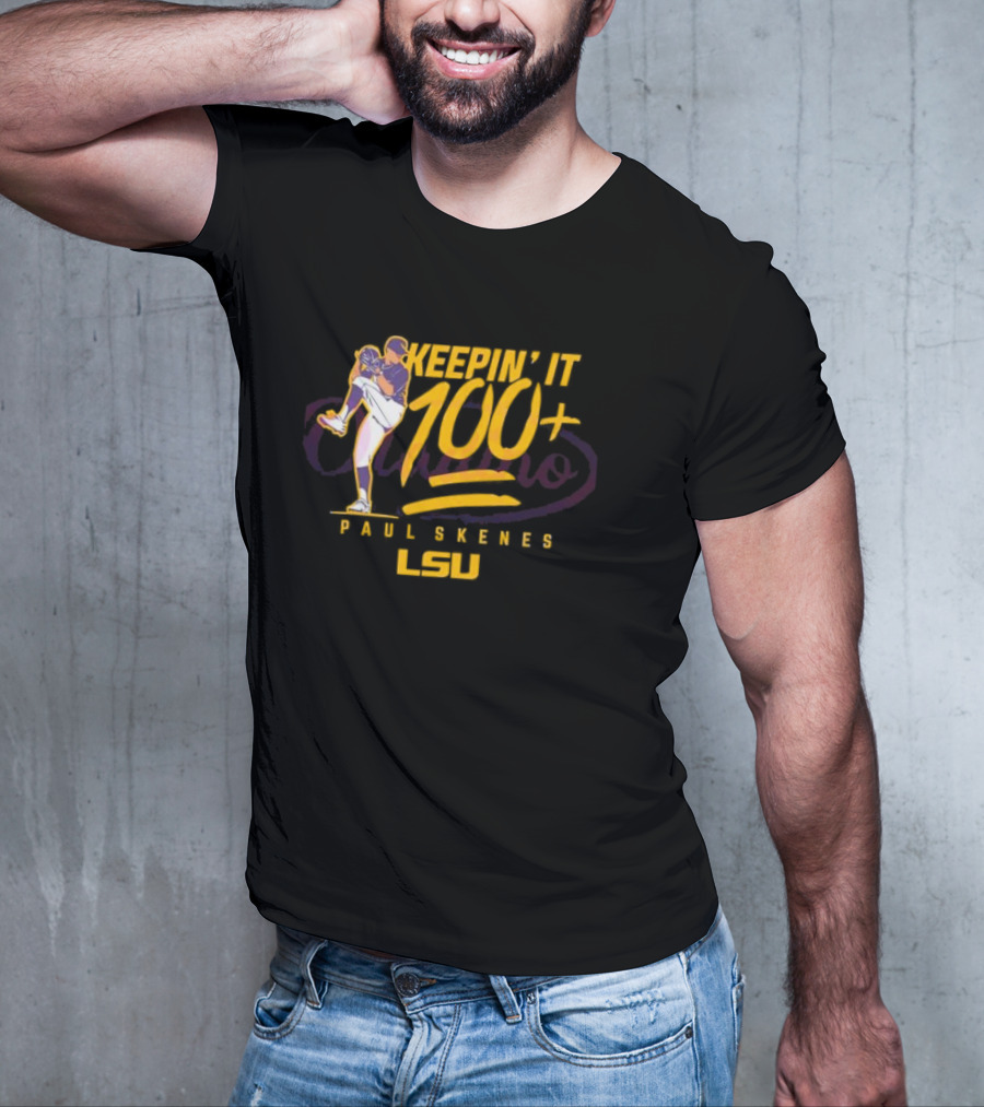 LSU Baseball Paul Skenes Keepin It 100+ T-Shirt
