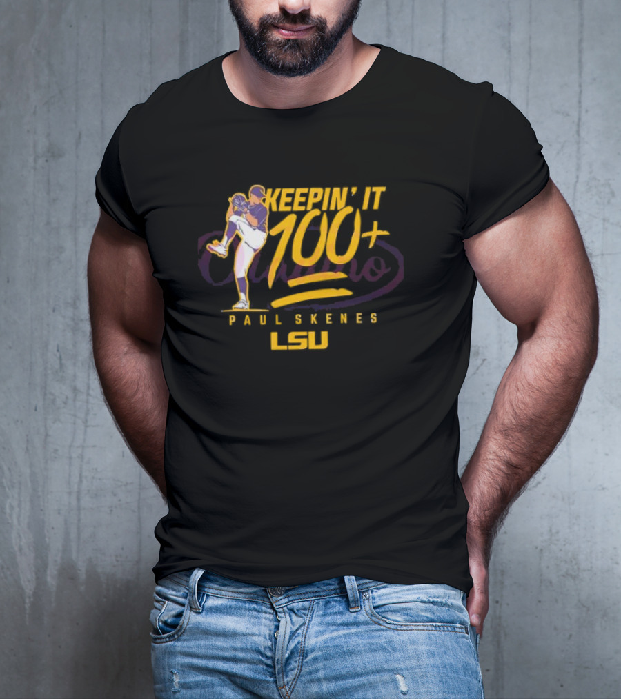 LSU Baseball Paul Skenes Keepin It 100+ T-Shirt