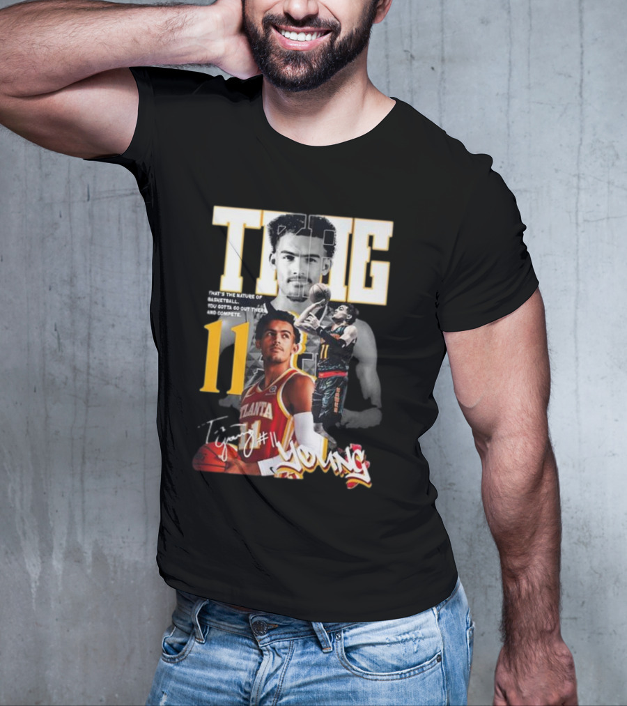 Trae Young Atlanta Hawks Basketball Star True Signature T-Shirt