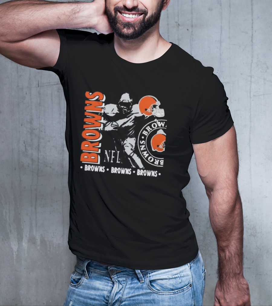Cleveland Browns NFL Helmet And Player Browns Browns Browns T-Shirt