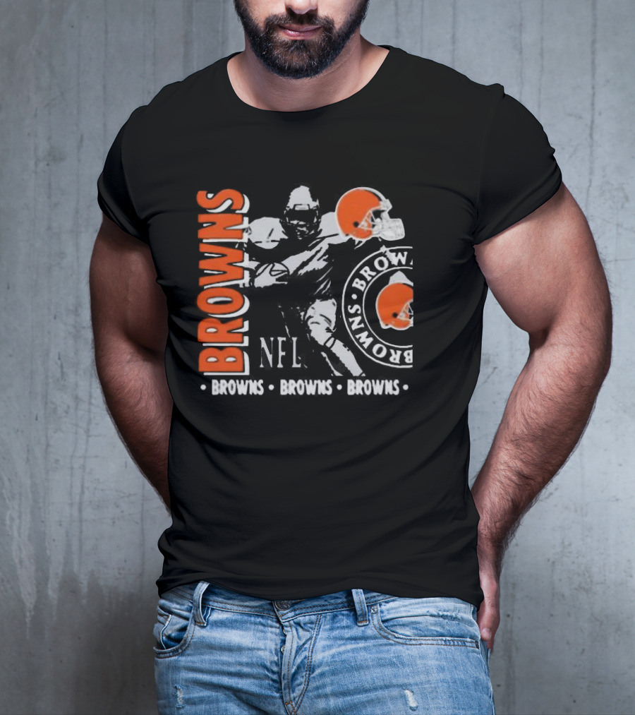 Cleveland Browns NFL Helmet And Player Browns Browns Browns T-Shirt