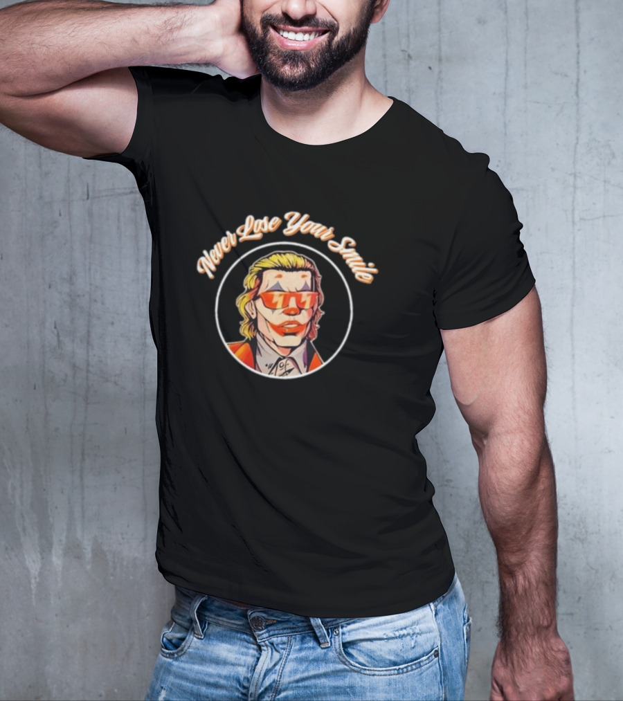 Never Lose Your Smile Retro Sunglasses Character T-Shirt