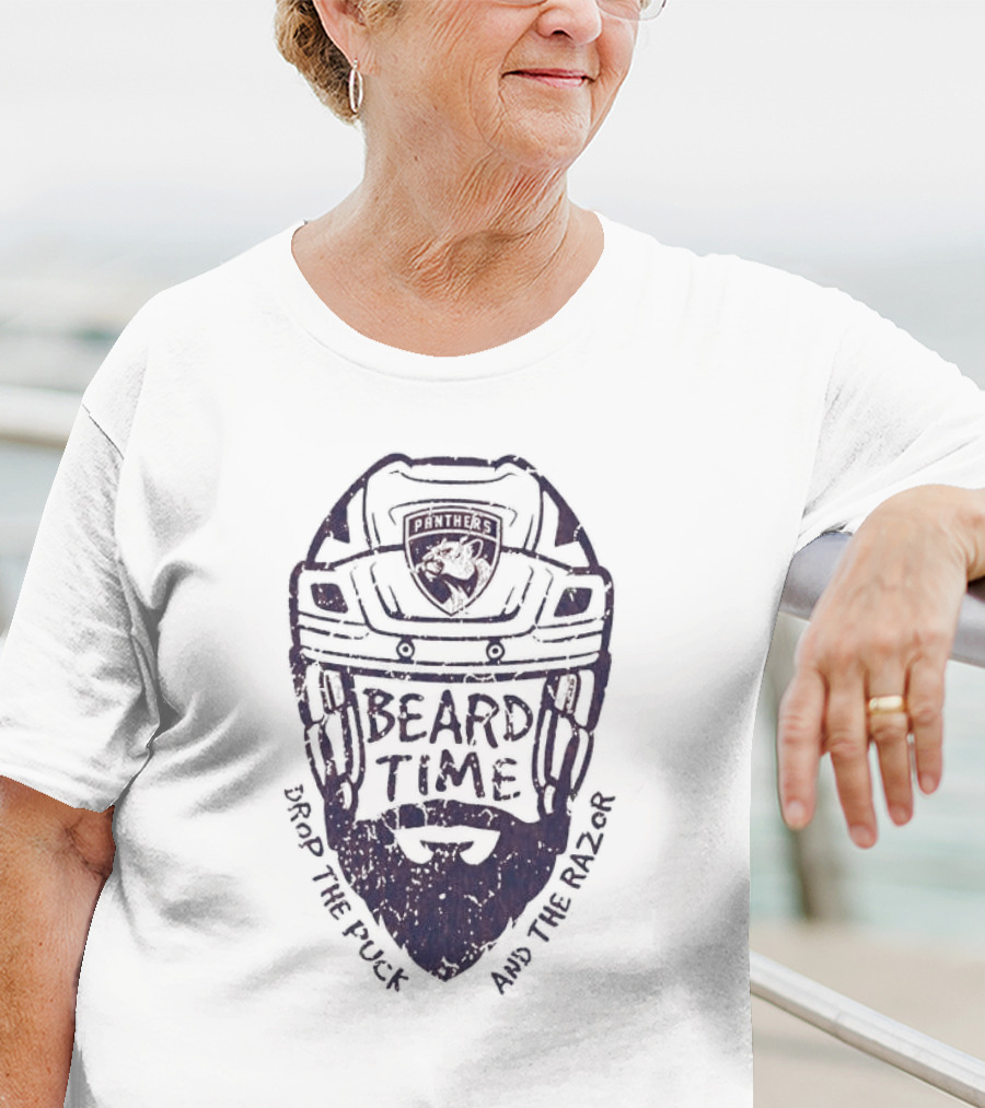 Beard Time Florida Panthers Drop The Puck And The Razor T-Shirt