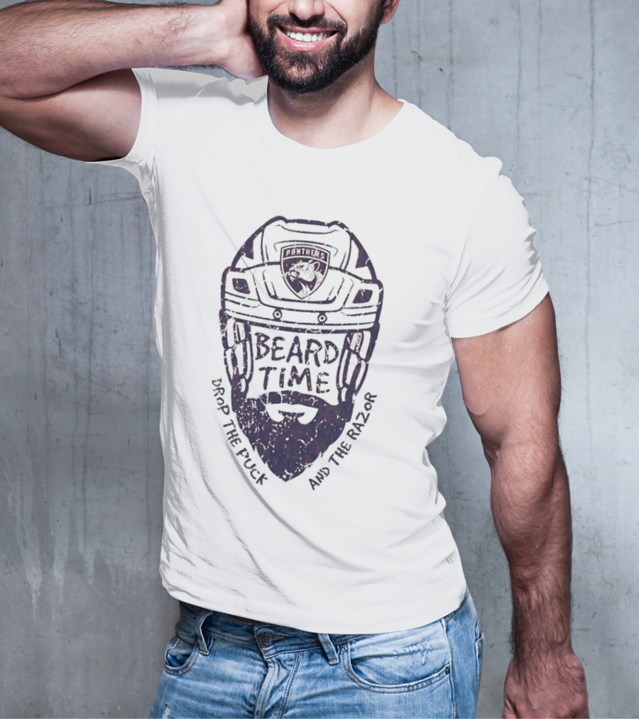 Beard Time Florida Panthers Drop The Puck And The Razor T-Shirt