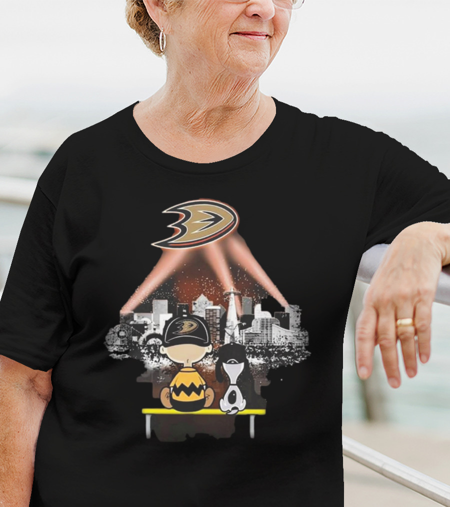Charlie Brown And Snoopy Anaheim Ducks City T-Shirt