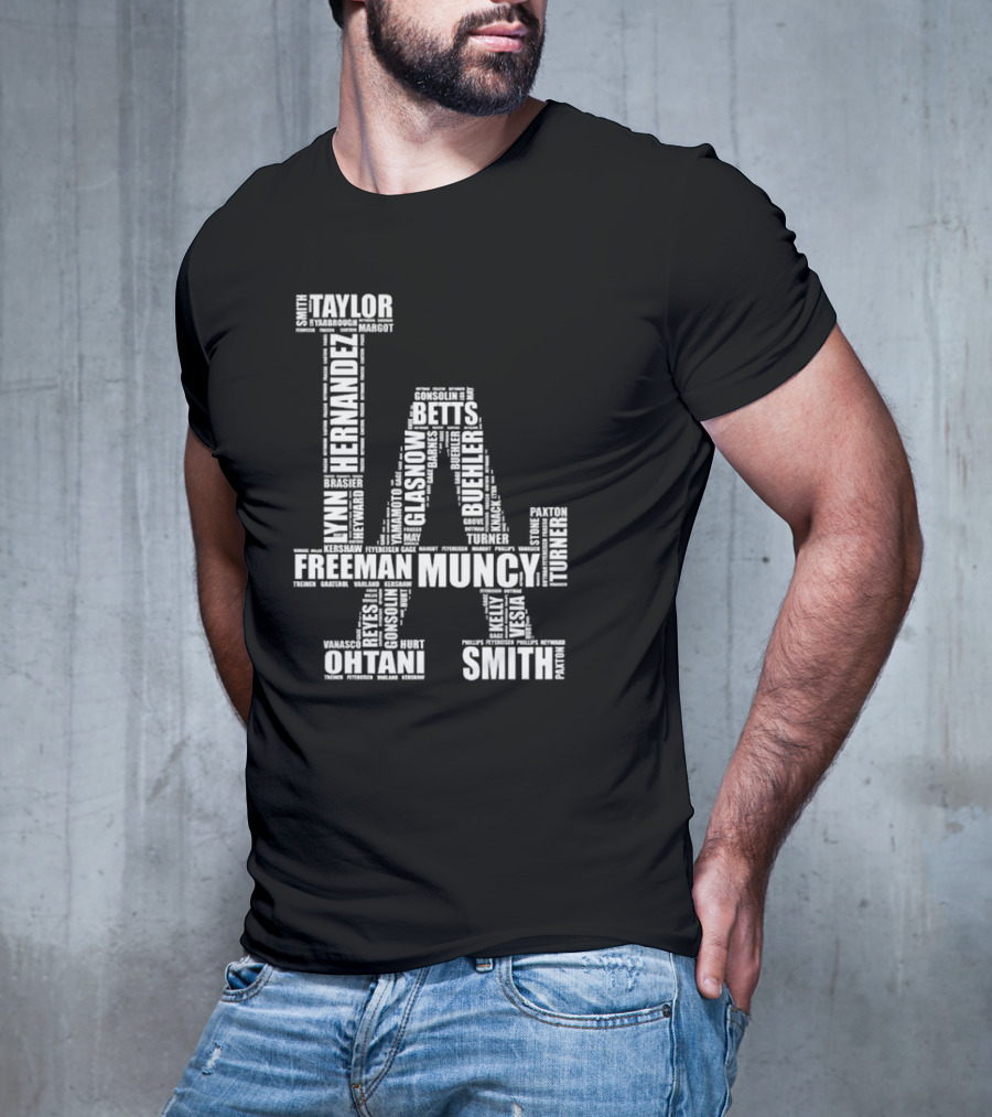 Los Angeles Dodgers LA Player Names Hernandez Betts Muncy Ohtani Smith T-Shirt