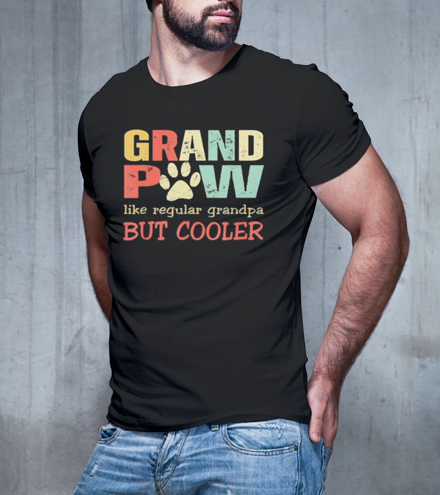 Grandpaw Like Regular Grandpa But Cooler Paw Print Father's Day T-Shirt