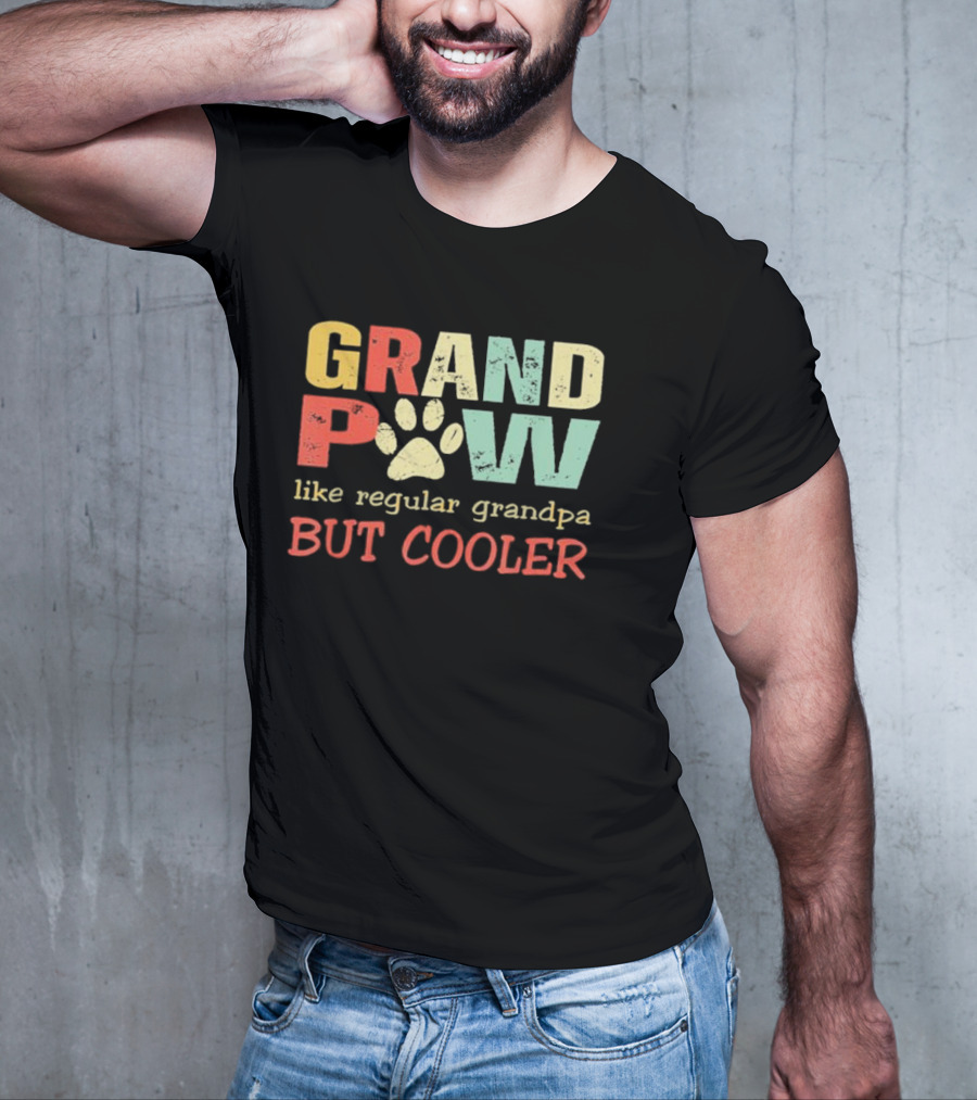 Grandpaw Like Regular Grandpa But Cooler Paw Print Father's Day T-Shirt