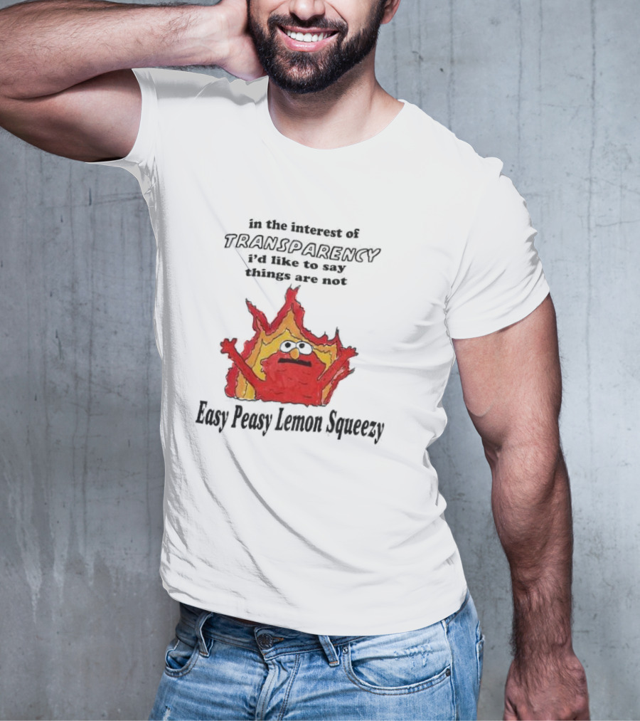 In The Interest Of Transparency I’d Like To Say Things Are Not Easy Peasy Lemon Squeezy Fire Meme T-Shirt