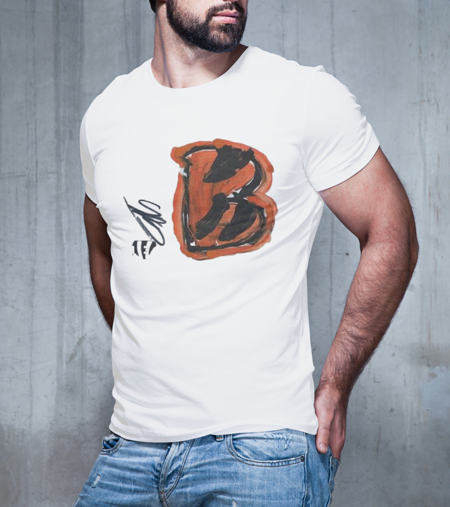 Jermaine Burton Cincinnati Bengals Paint Tri-Blend B T-Shirt