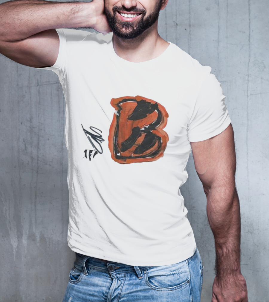 Jermaine Burton Cincinnati Bengals Paint Tri-Blend B T-Shirt