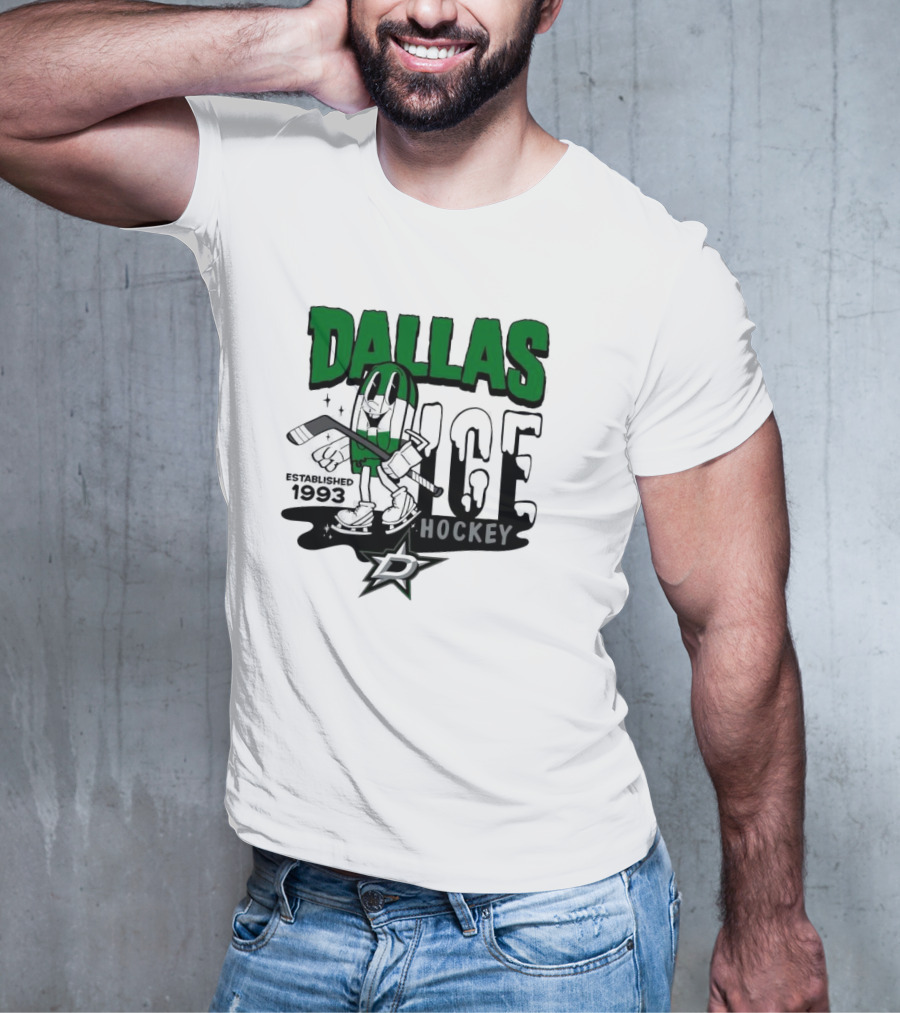 Dallas Stars Ice Hockey Established 1993 Youth Mitchell And Ness T-Shirt