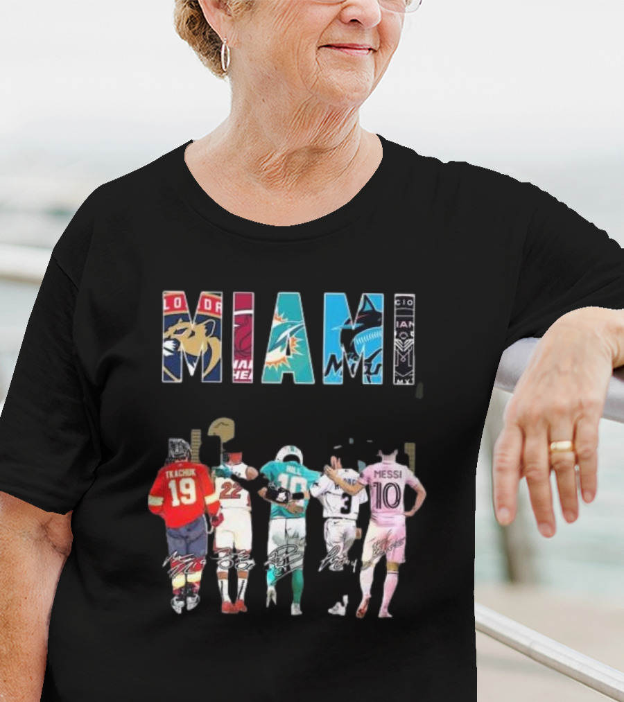 Miami Florida Panthers Heat Dolphins Marlins City Soccer Tee Players T-Shirt