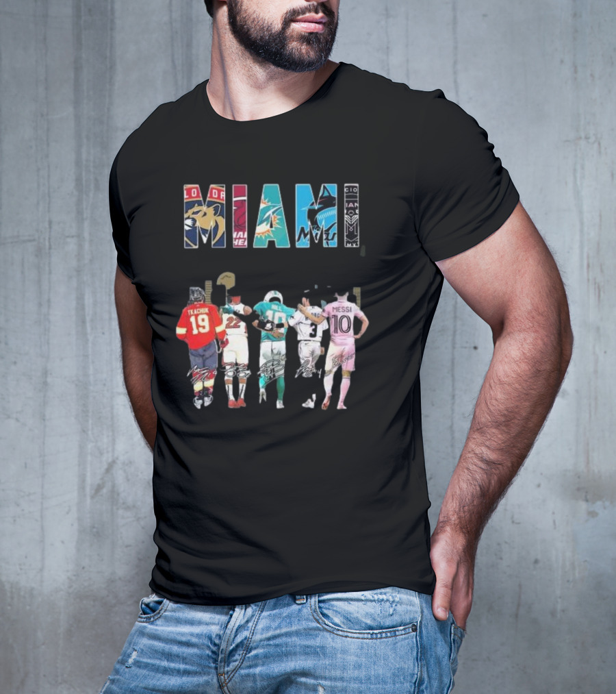 Miami Florida Panthers Heat Dolphins Marlins City Soccer Tee Players T-Shirt