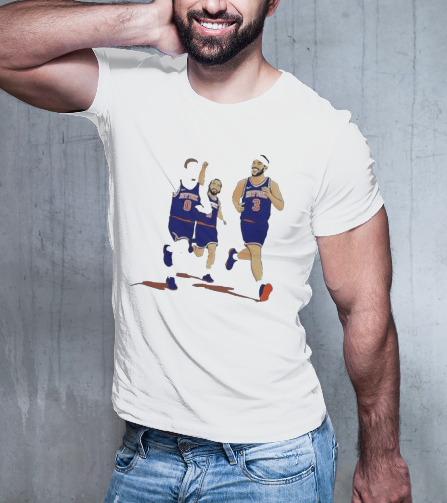 New York Knicks Donte DiVincenzo Jalen Brunson Josh Hart Villanova Basketball Team Players T-Shirt