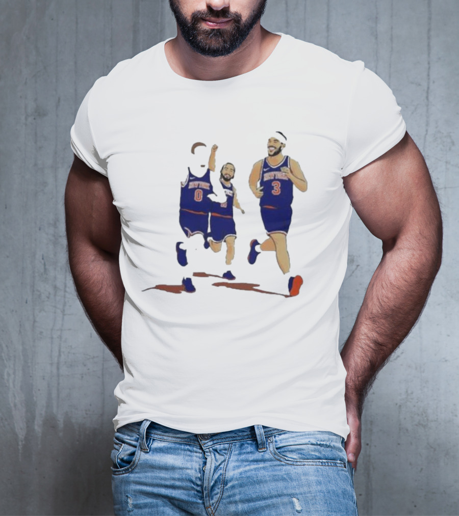 New York Knicks Donte DiVincenzo Jalen Brunson Josh Hart Villanova Basketball Team Players T-Shirt