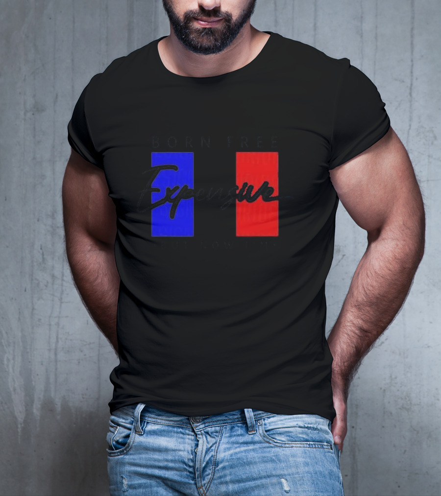 Born Free But Now I'm Expensive Red And Blue Blocks T-Shirt
