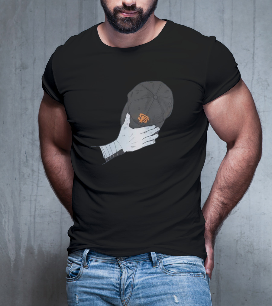 San Francisco Giants Logo Baseballism MLB Hand Holding Cap T-Shirt
