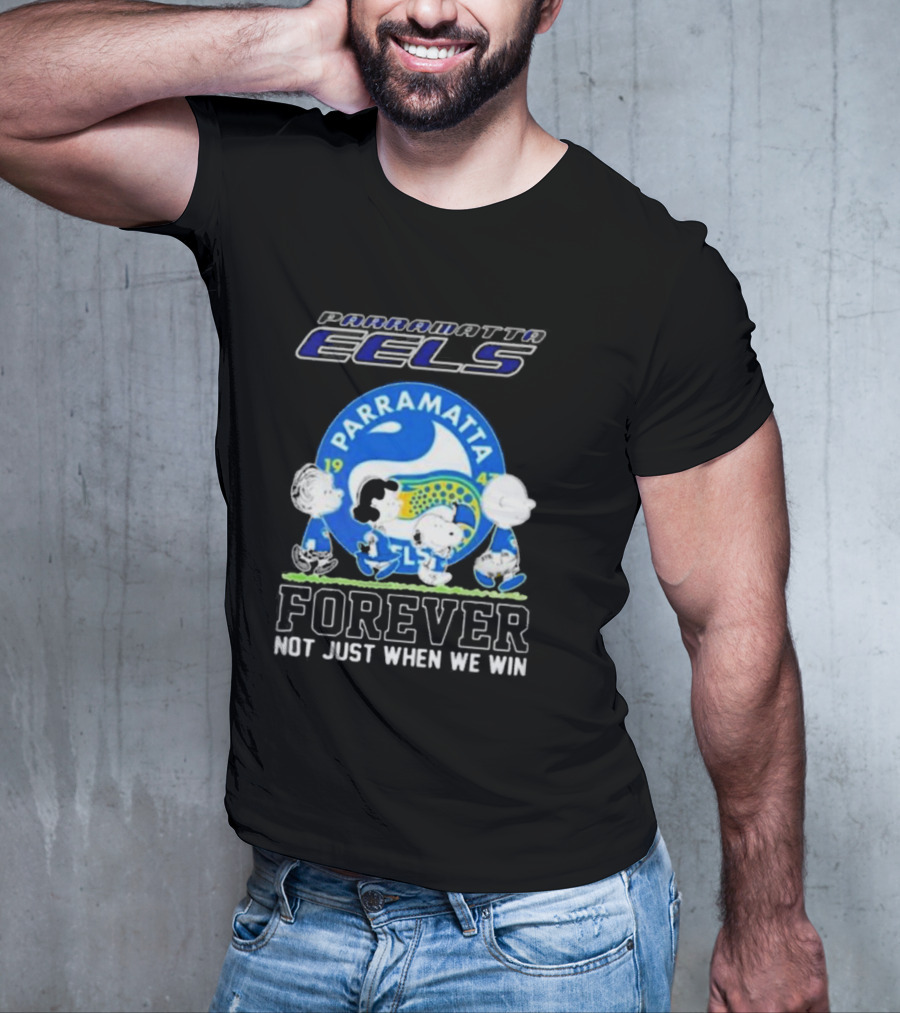 Parramatta Eels Peanuts Characters Walking Forever Not Just When We Win T-Shirt