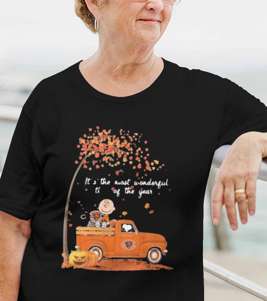 Charlie Brown Snoopy Chicago Bears Wonderful Time Of The Year T-Shirt