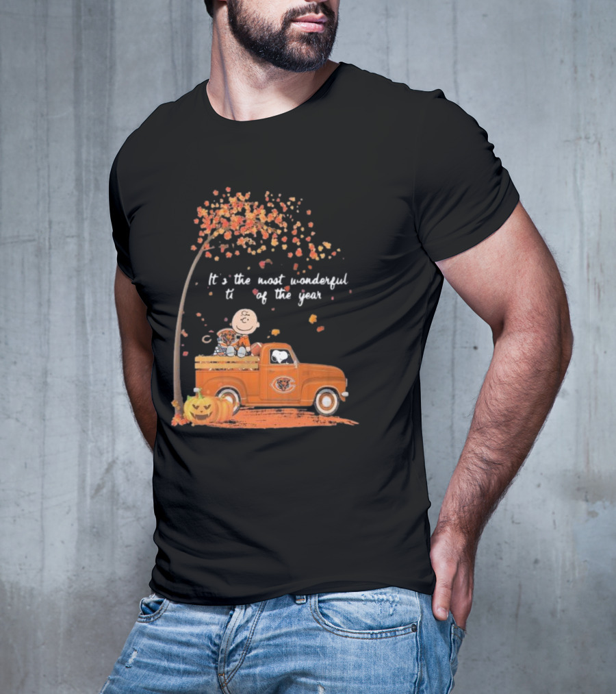 Charlie Brown Snoopy Chicago Bears Wonderful Time Of The Year T-Shirt