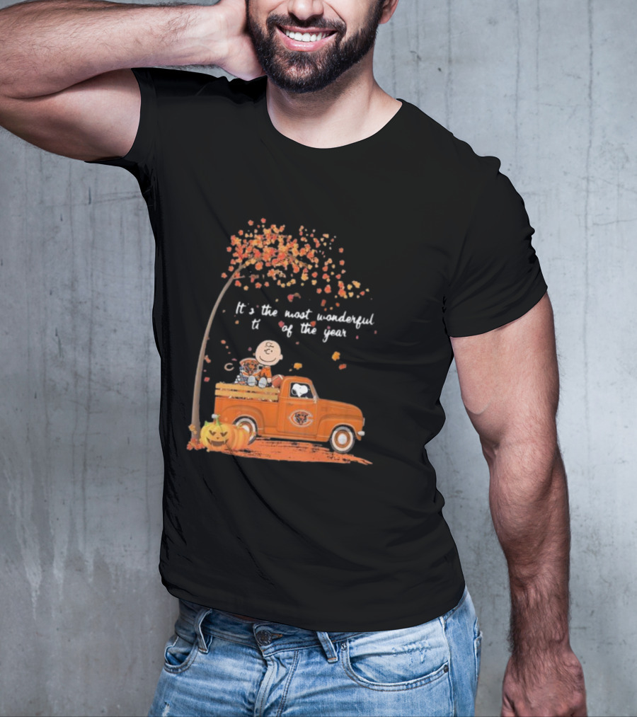 Charlie Brown Snoopy Chicago Bears Wonderful Time Of The Year T-Shirt