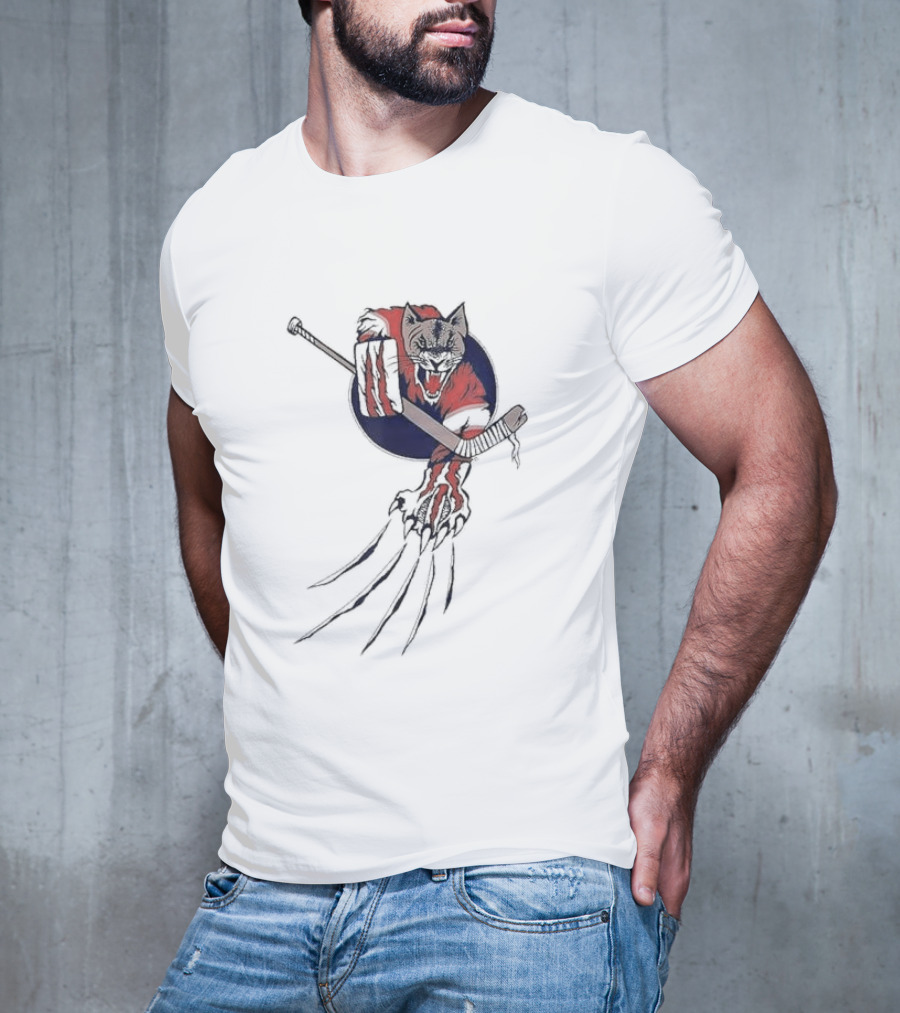 Player Goalie Beast Ice Panther Cat Cougar Hockey Claws T-Shirt
