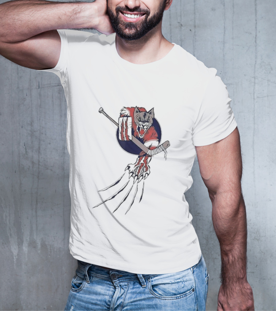Player Goalie Beast Ice Panther Cat Cougar Hockey Claws T-Shirt