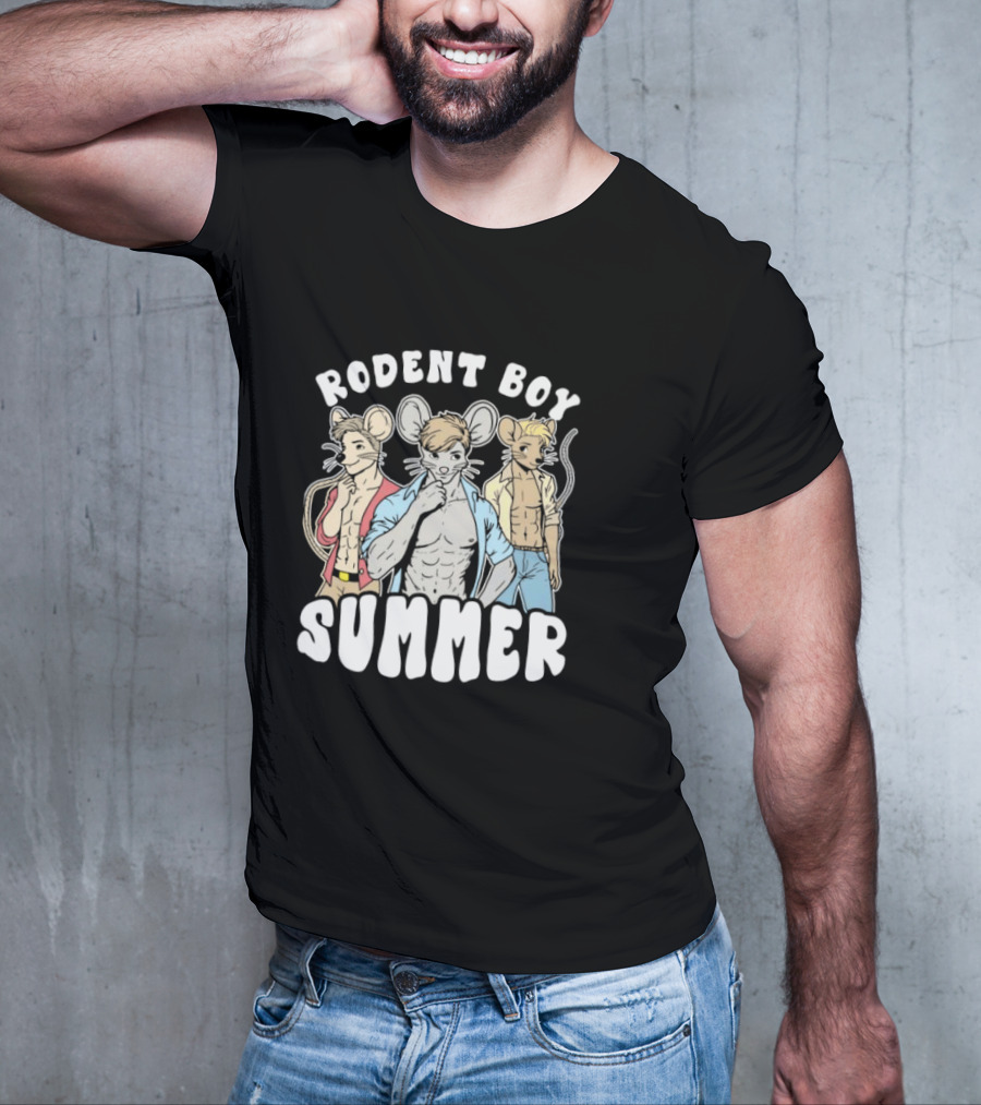 Rodent Boy Summer Anthro Trio With Sunglasses And Open T-Shirt