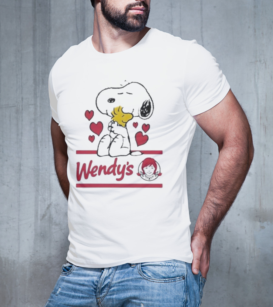 Snoopy Woodstock Hearts Wendy's T-Shirt