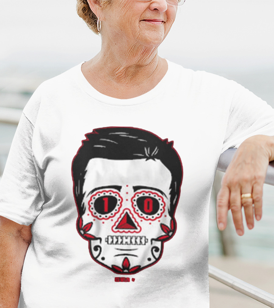 Drake Maye Sugar Skull Football Themed T-Shirt