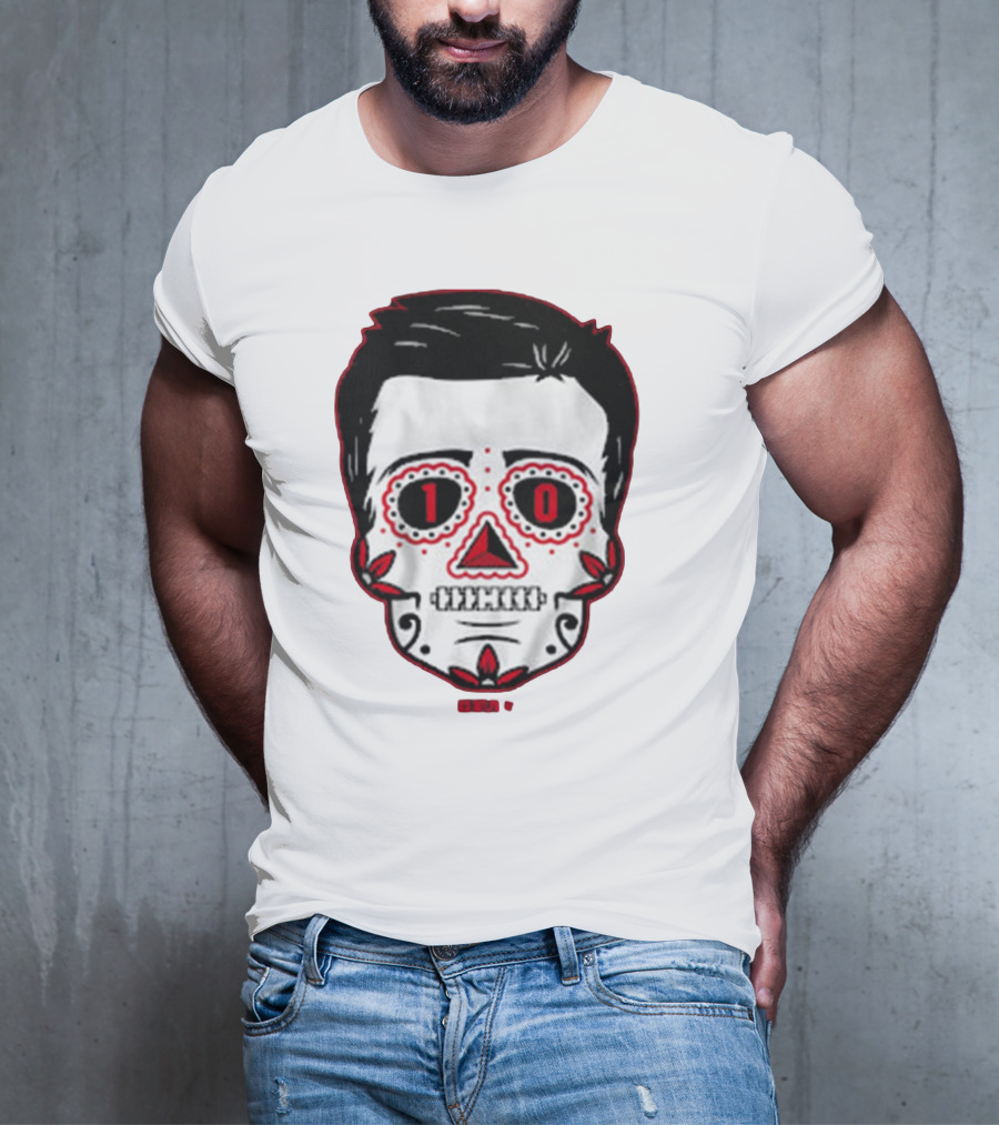 Drake Maye Sugar Skull Football Themed T-Shirt