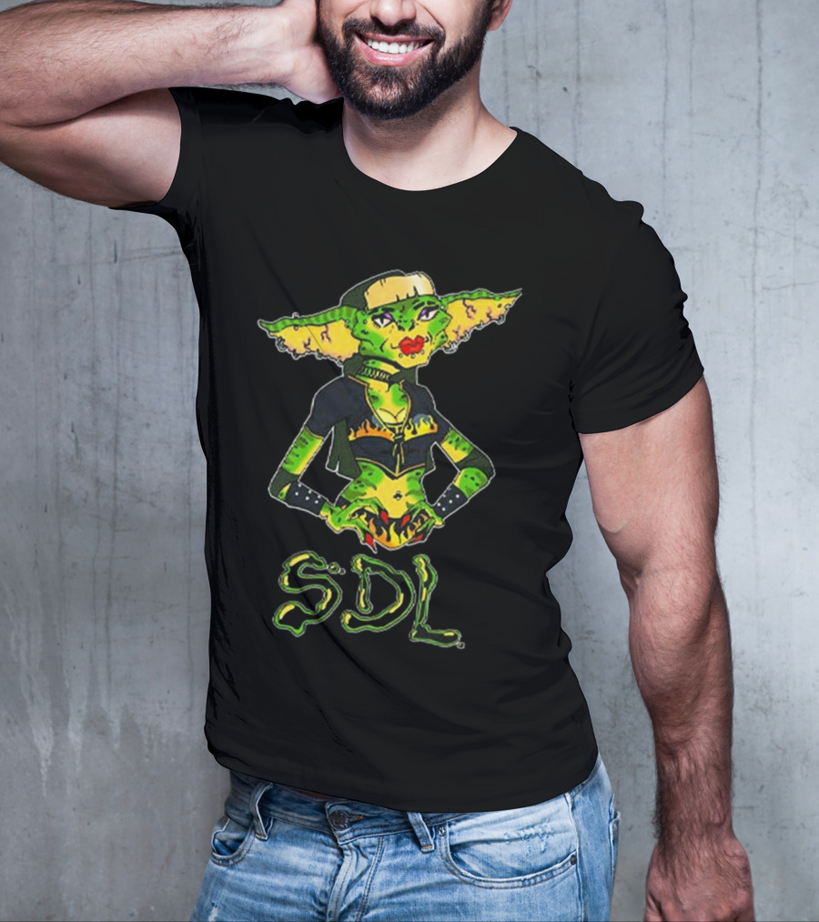 Steph De Lander SDL Gremlin Character In Punk T-Shirt