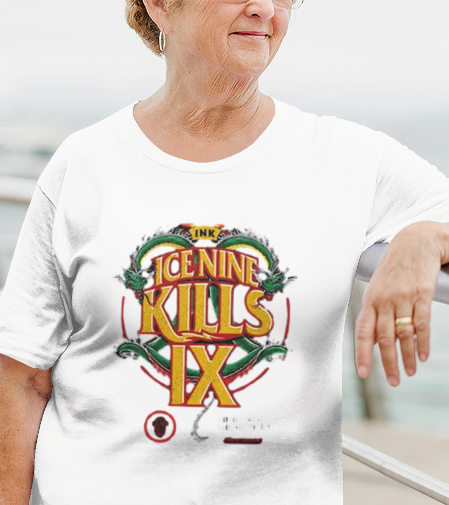 Ice Nine Kills IX Double Dragon Nine Times The Action INK Horror Inked T-Shirt