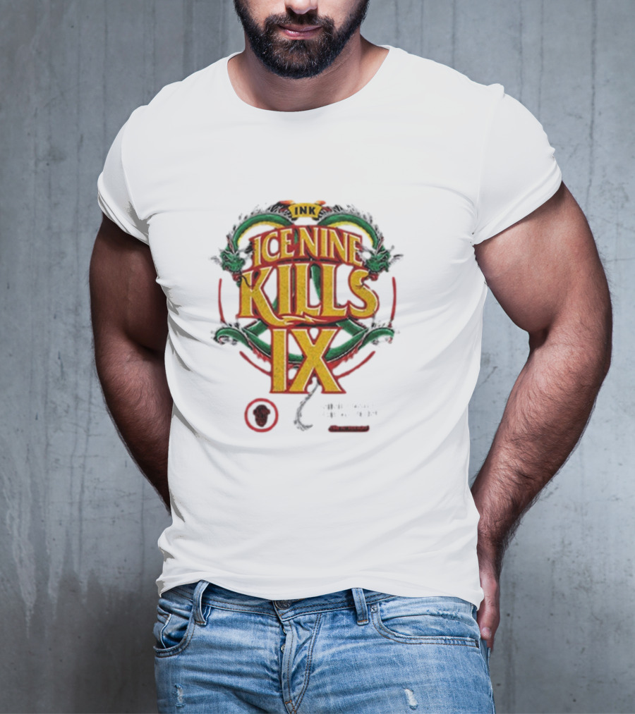 Ice Nine Kills IX Double Dragon Nine Times The Action INK Horror Inked T-Shirt