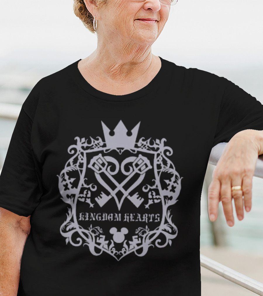 Kingdom Hearts Crest Keyblade Mickey Crown T-Shirt