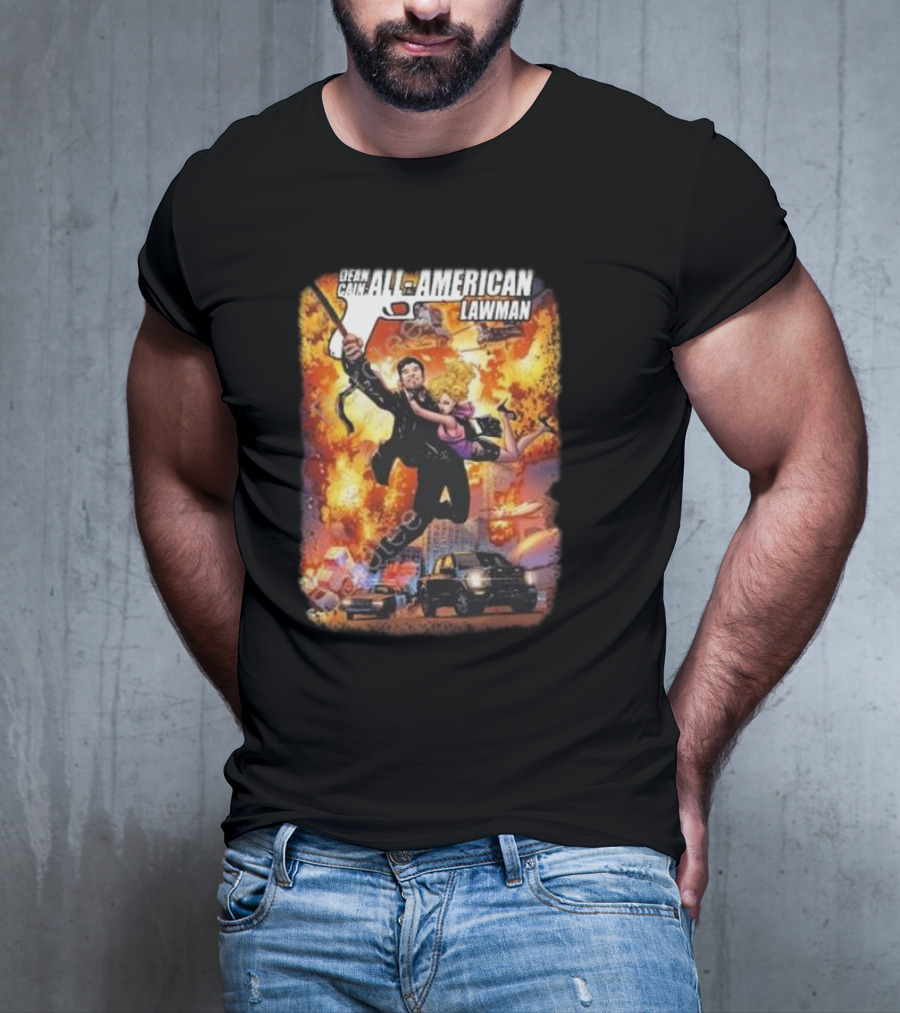 Dean Cain All-American Lawman Explosive Action With Gabe Eltaeb Big Man Comics Influence T-Shirt