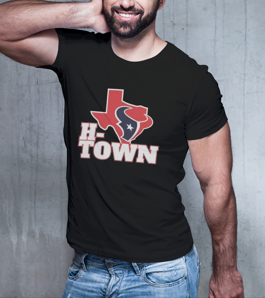 Houston Texans H-Town Texas Outline T-Shirt