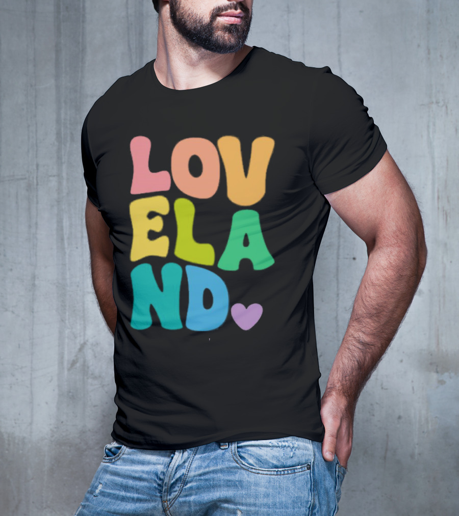 Loveland Rainbow Letters With Heart T-Shirt
