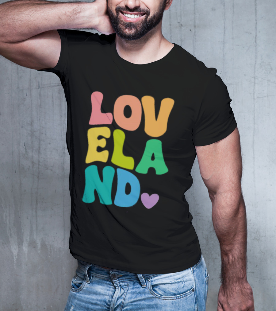 Loveland Rainbow Letters With Heart T-Shirt