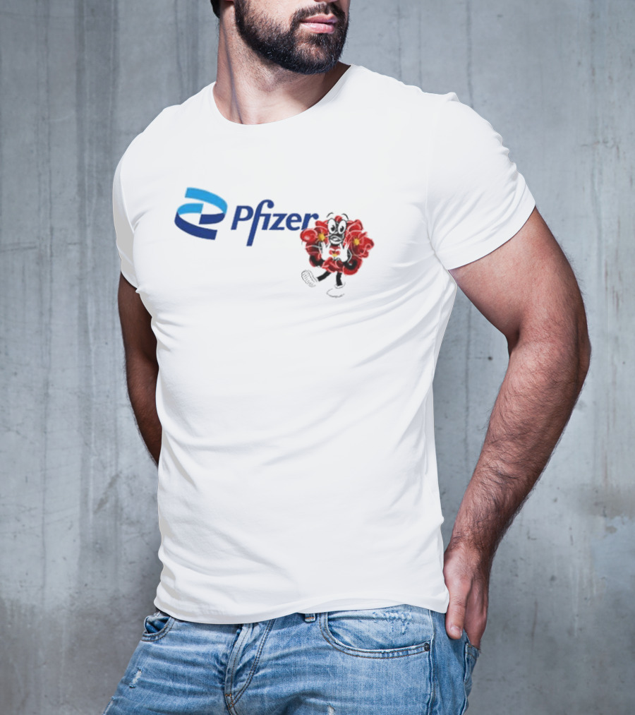 Pfizer New Mascot Clotty With Bear Character And Energy Burst T-Shirt