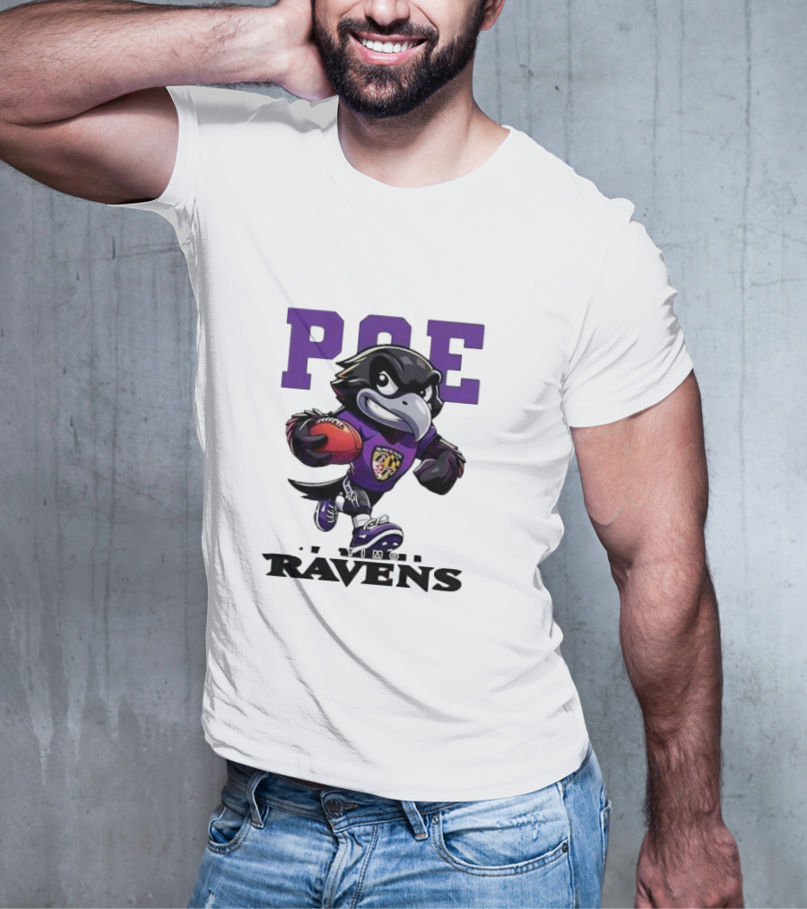 Poe Baltimore Ravens Mascot Football Character T-Shirt