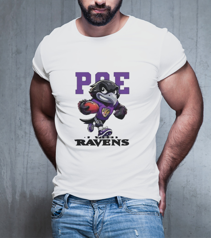 Poe Baltimore Ravens Mascot Football Character T-Shirt