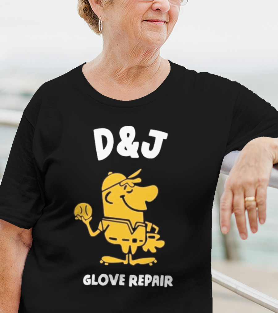 D&J Glove Repair Jimmy Lonetti Baseball Character T-Shirt