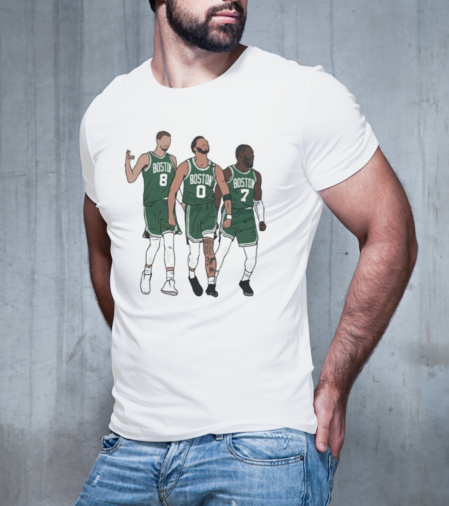 Bri Marie D Kristaps Porzingis Jayson Tatum Jaylen Brown Big 3 Boston Celtics T-Shirt