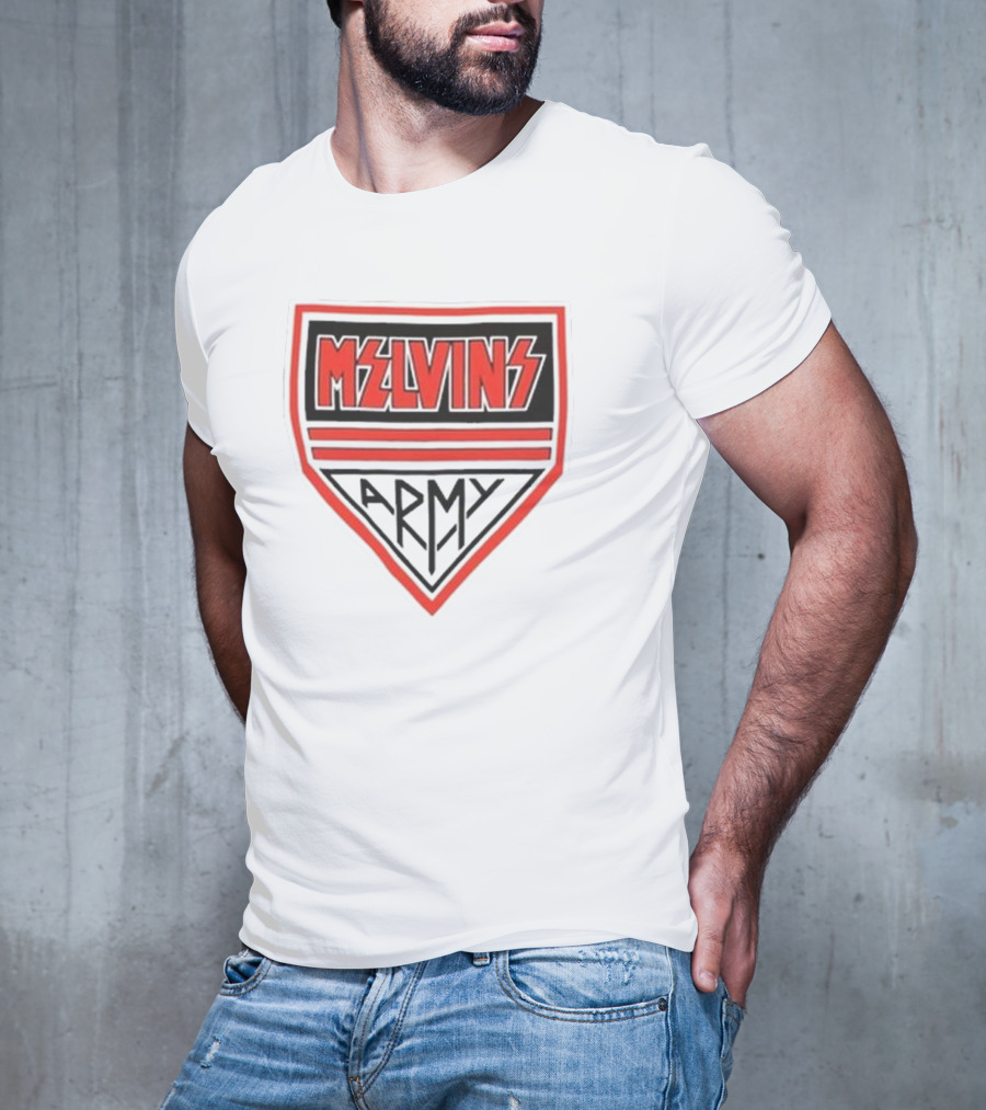 Melvins Army Emblem Red Black Badge T-Shirt