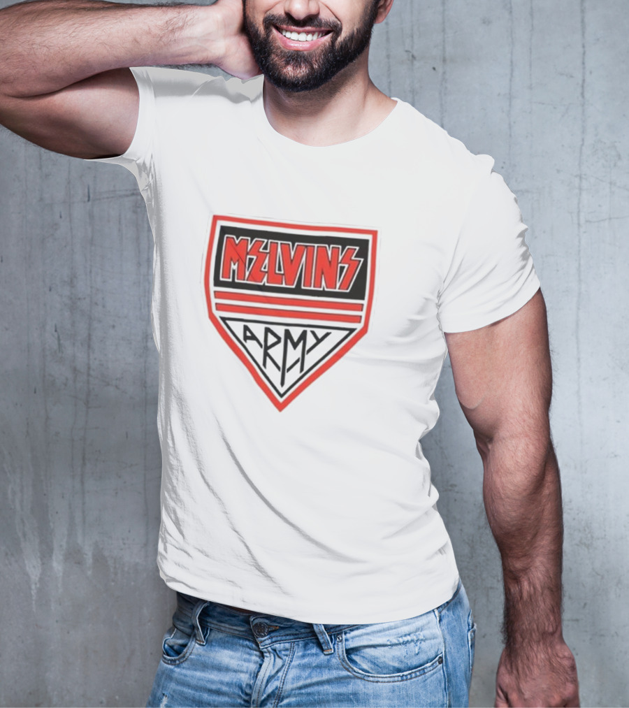 Melvins Army Emblem Red Black Badge T-Shirt